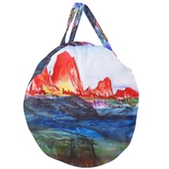 Fitzroy Argentina Chile Patagonia Giant Round Zipper Tote by Wegoenart