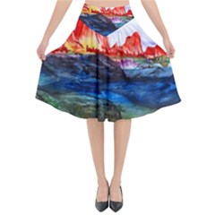 Fitzroy Argentina Chile Patagonia Flared Midi Skirt by Wegoenart