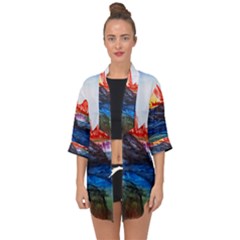 Fitzroy Argentina Chile Patagonia Open Front Chiffon Kimono by Wegoenart