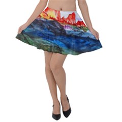 Fitzroy Argentina Chile Patagonia Velvet Skater Skirt by Wegoenart