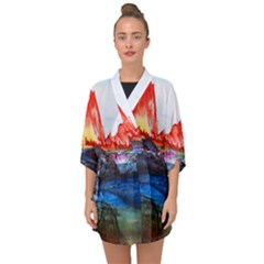 Fitzroy Argentina Chile Patagonia Half Sleeve Chiffon Kimono by Wegoenart