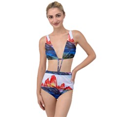 Fitzroy Argentina Chile Patagonia Tied Up Two Piece Swimsuit by Wegoenart