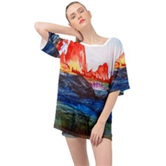 Fitzroy Argentina Chile Patagonia Oversized Chiffon Top