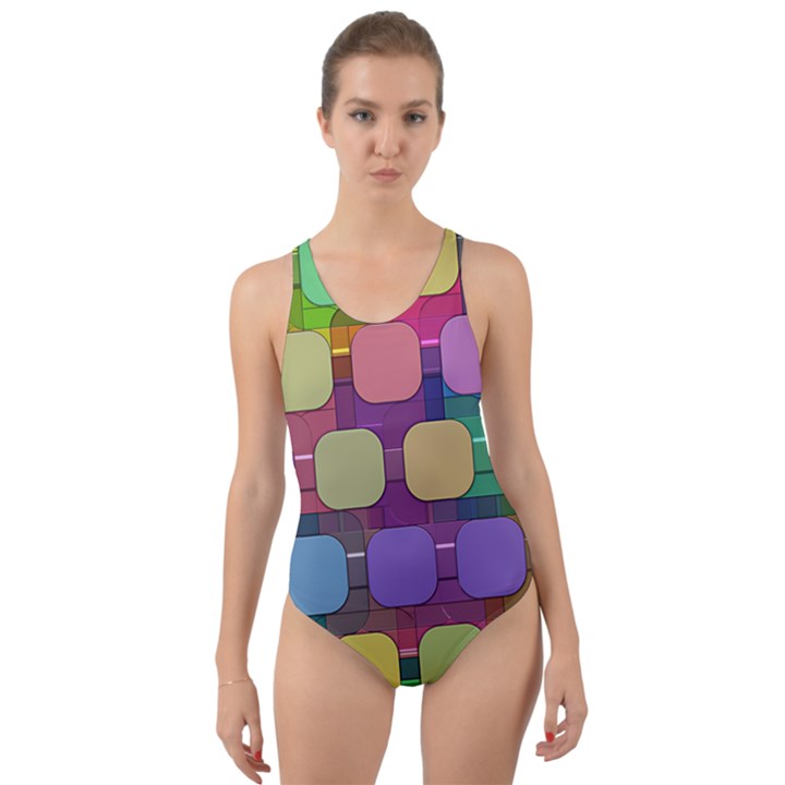 Pattern  Cut-Out Back One Piece Swimsuit