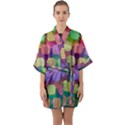 Pattern  Half Sleeve Satin Kimono  View1