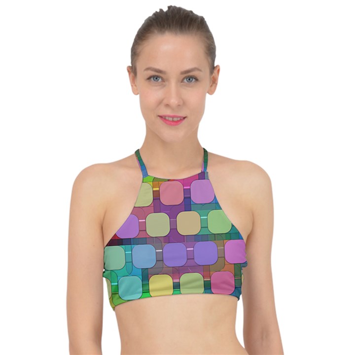 Pattern  Racer Front Bikini Top