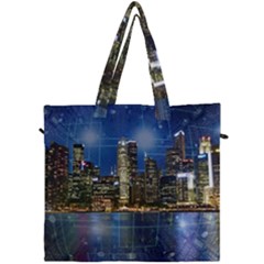 City Smart Modern Future Connect Canvas Travel Bag by Wegoenart