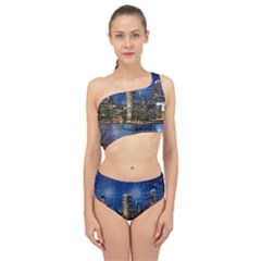 City Smart Modern Future Connect Spliced Up Two Piece Swimsuit by Wegoenart