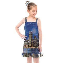 City Smart Modern Future Connect Kids  Overall Dress by Wegoenart