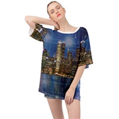 City Smart Modern Future Connect Oversized Chiffon Top