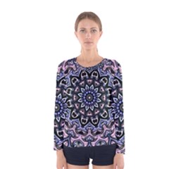 Background Kaleidoscope Abstract Women s Long Sleeve Tee