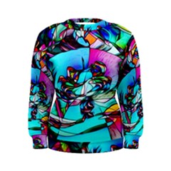 Abstract Flower Painting Women s Sweatshirt