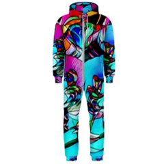 Abstract Flower Painting Hooded Jumpsuit (men)  by Wegoenart