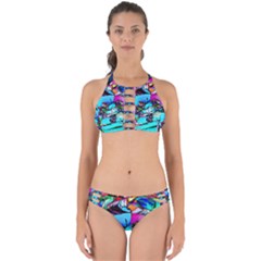 Abstract Flower Painting Perfectly Cut Out Bikini Set by Wegoenart