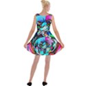 Abstract Flower Painting Velvet Skater Dress View2