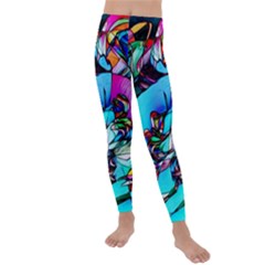 Abstract Flower Painting Kids  Lightweight Velour Leggings by Wegoenart