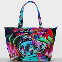 Abstract Flower Painting Back Pocket Shoulder Bag 