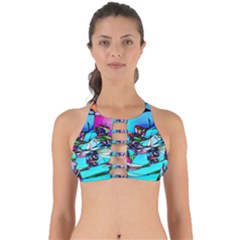 Abstract Flower Painting Perfectly Cut Out Bikini Top