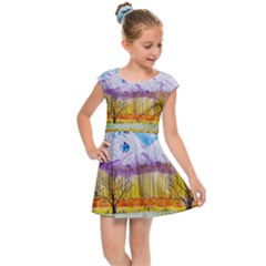 Mendoza Argentina Field Nature Kids  Cap Sleeve Dress by Wegoenart