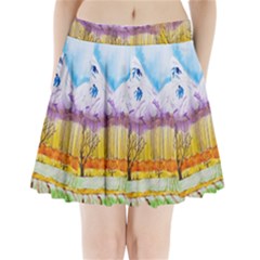 Mendoza Argentina Field Nature Pleated Mini Skirt by Wegoenart