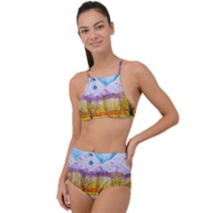 Mendoza Argentina Field Nature High Waist Tankini Set by Wegoenart