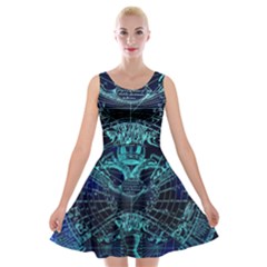 Zodiac Sign Astrology Horoscope Velvet Skater Dress by Wegoenart