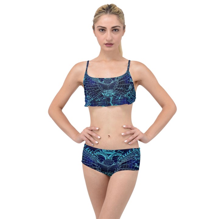 Zodiac Sign Astrology Horoscope Layered Top Bikini Set