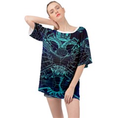 Zodiac Sign Astrology Horoscope Oversized Chiffon Top