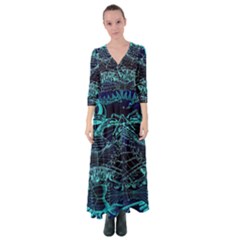 Zodiac Sign Astrology Horoscope Button Up Maxi Dress