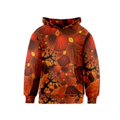 Leaf Autumn Nature Background Kids  Pullover Hoodie by Wegoenart