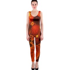 Leaf Autumn Nature Background One Piece Catsuit by Wegoenart