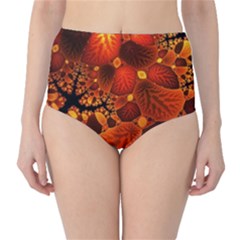 Leaf Autumn Nature Background Classic High-waist Bikini Bottoms by Wegoenart