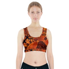 Leaf Autumn Nature Background Sports Bra With Pocket by Wegoenart