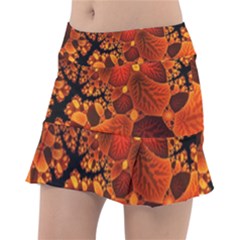 Leaf Autumn Nature Background Tennis Skirt by Wegoenart