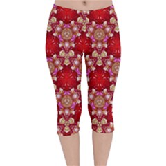 Design Pattern Texture Velvet Capri Leggings 