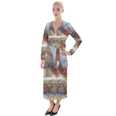 Airships Flight Travel Sky Velvet Maxi Wrap Dress