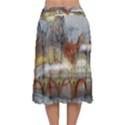 Airships Flight Travel Sky Velvet Flared Midi Skirt View2