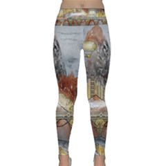 Airships Flight Travel Sky Lightweight Velour Classic Yoga Leggings by Wegoenart