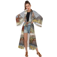 Airships Flight Travel Sky Maxi Kimono