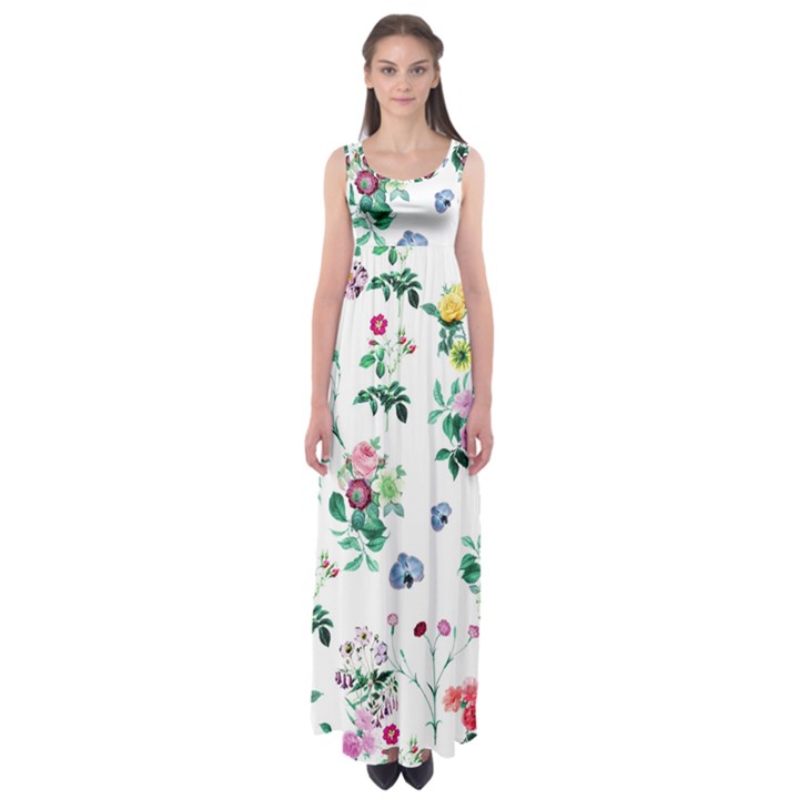 Leaves Empire Waist Maxi Dress