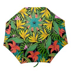 Tropical Greens Folding Umbrellas by Sobalvarro