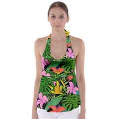 Tropical Greens Babydoll Tankini Top by Sobalvarro