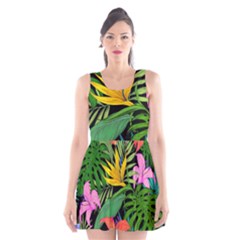 Tropical Greens Scoop Neck Skater Dress by Sobalvarro