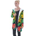 Tropical Greens Longline Hooded Cardigan View1