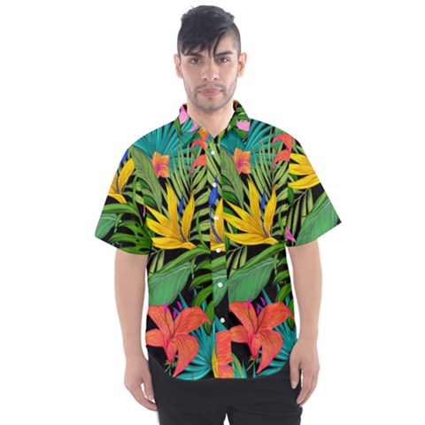 Tropical Greens Men s Short Sleeve Shirt by Sobalvarro