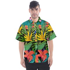 Tropical Greens Men s Short Sleeve Shirt