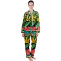 Tropical Greens Satin Long Sleeve Pyjamas Set View1