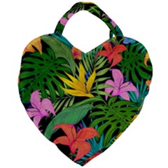 Tropical Greens Giant Heart Shaped Tote by Sobalvarro