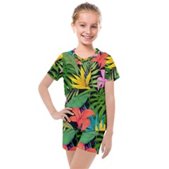 Tropical Greens Kids  Mesh Tee and Shorts Set