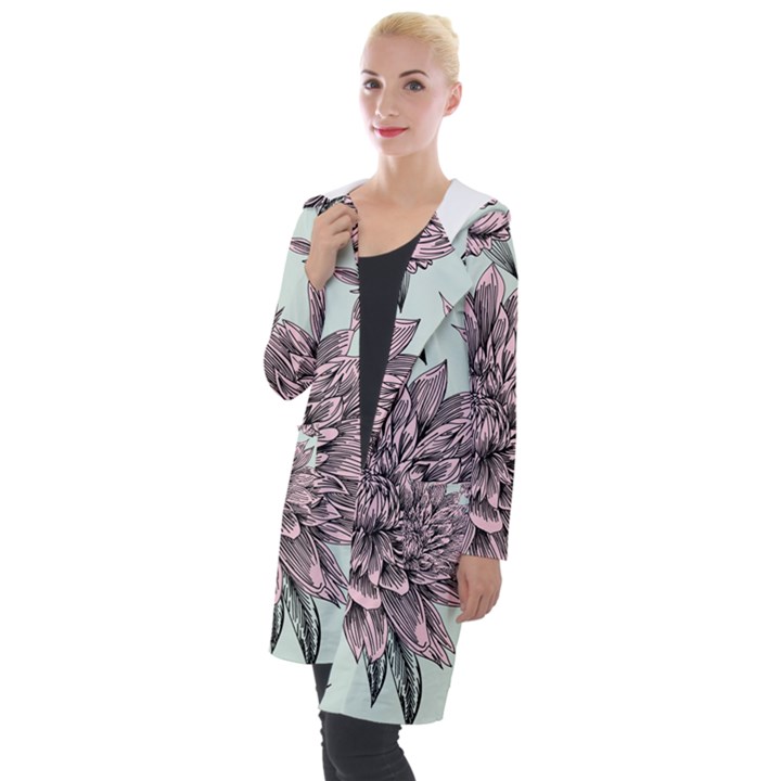 Flowers Hooded Pocket Cardigan